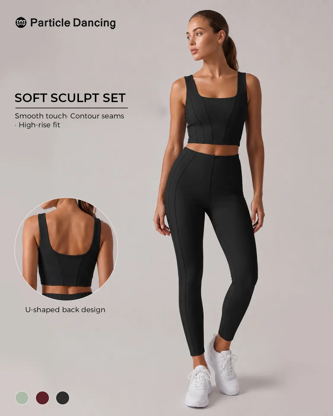 Women’s 2 Piece Scallop Trim Lounge Set, Soft Stretch Crop Tank Top & Straight Leg Yoga Pants, Balletcore Pilates Outfit for Studio, Lounge, Travel & Clean Girl Athleisure