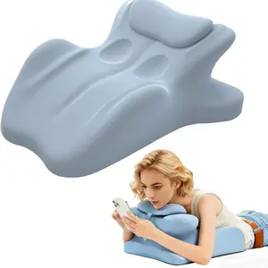 Ergonomic 27° Memory Foam Wedge Pillow for Back and Shoulder Support, Reduces Arm Pressure, Comfortable Support Cushion for Lounging, Reading, Watching TV, and Relaxation