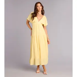 Major Fling Flutter Sleeve Maxi Dress