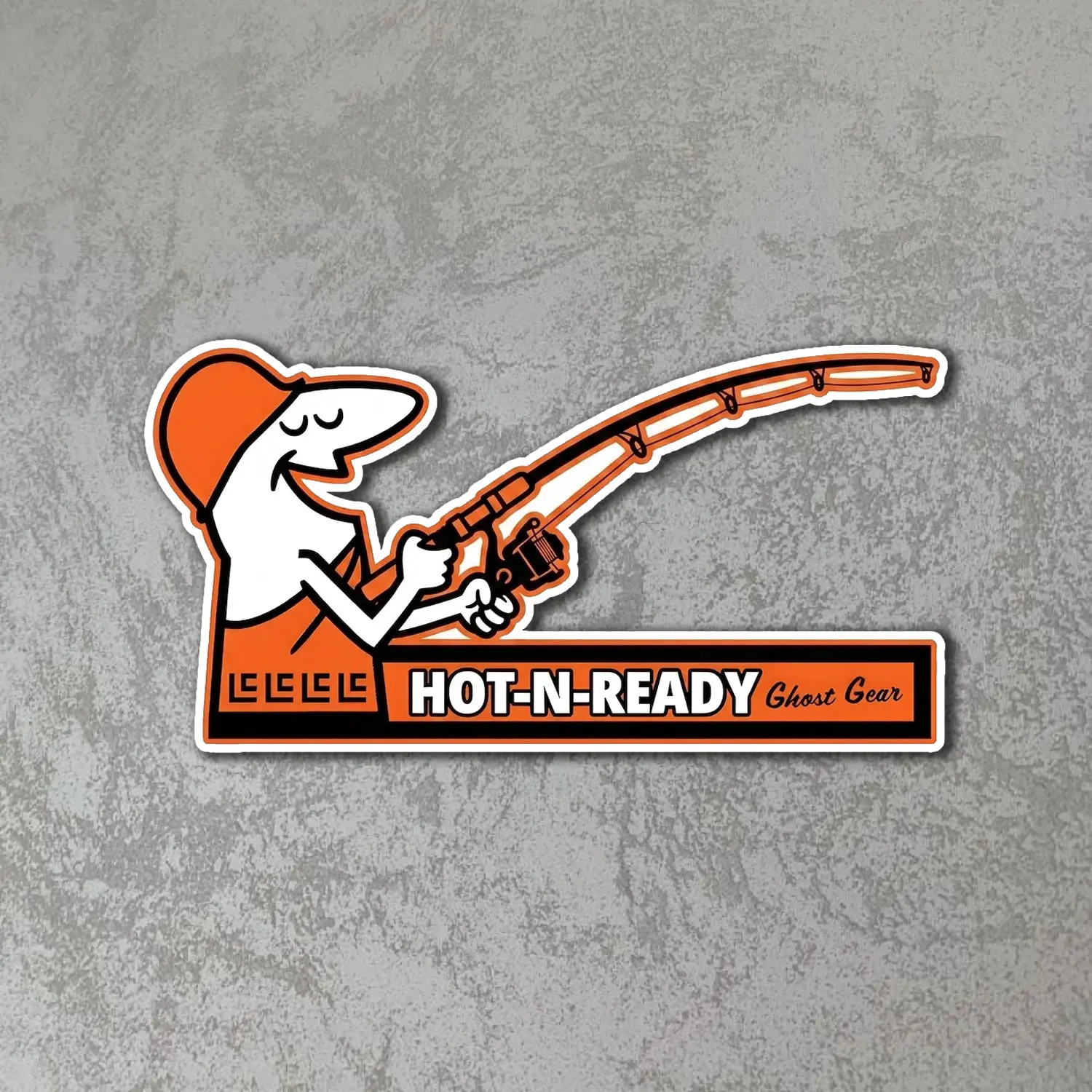 Hot N Ready Fishing Meme Sticker, Funny Fishing Vinyl Decal, Waterproof Outdoor Sticker for Tumbler, Laptop, Cooler
