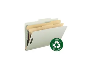 Smead 19022 Gray/Green 100% Recycled Pressboard Colored Classification Folders - 8.50" Wx 14" L Sheet Size - 2 Dividers - 10 / Box, 1 Box