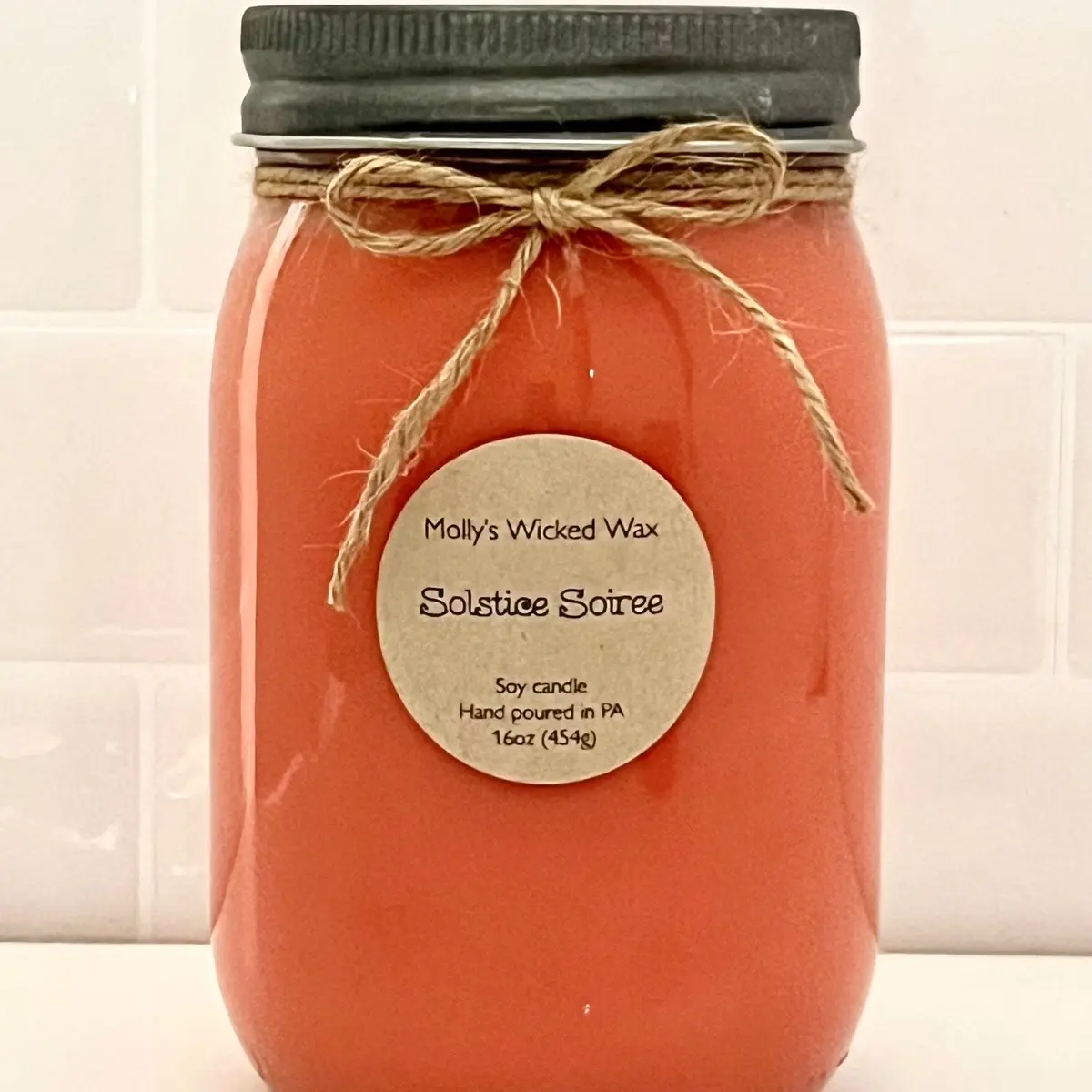Solstice Soiree hand poured soy candle. Molly’s Wicked Wax. Fall. Autumn. Halloween.