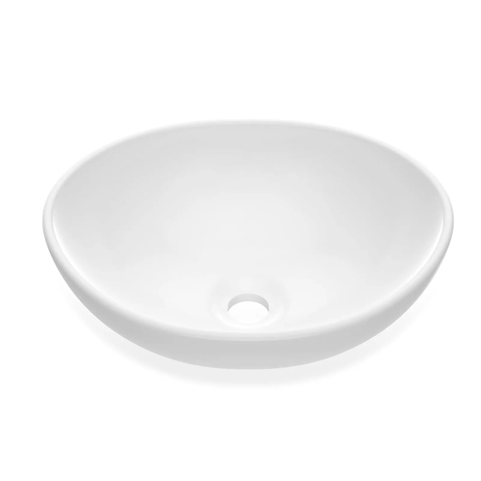 【GARVEE】Oval Bathroom Sink, Bathroom Vessel Sink, White Vessel Sink, Bowl Sink Countertop Modern Egg Shape 40*33*14.5cm