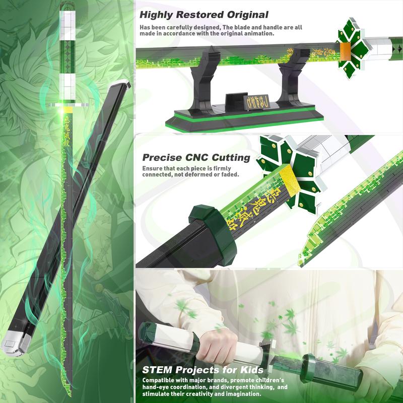 TOKMOC 788 Pieces,Demon Building Block Set,39in Sanemi Building Block with Stand,STEM Handmade Cosplay Anime Toy Building Set for Collecting and Gifting Model for Anime Fans,Home Decoration,For Aged 12 and Above,Stress Relief Toy,66022