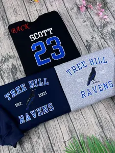 One Tree Hill Embroidered Sweatshirt, Tree Hill Ravens Crewneck, OTH Fan TV Show Hoodie, Scott 23 North Carolina Gift for Her