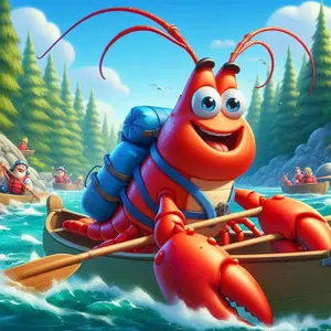 5D DIY Full Drill Round Diamond Painting - Diamond Art Kit Lobster Rowing Mosaic, Canvas - DIY Home Decor, Wall Decoration, Perfect for Halloween, Christmas, Independence Day, Birthdays, and Anniversary Gifts.