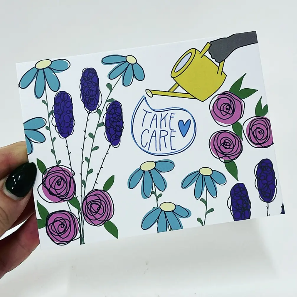 Take Care Garden Greeting Card Thinking of You Blank Card