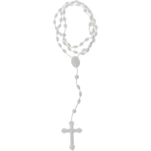 Plastic Rosary Beads Luminous Necklace Catholicism Prayer Religious Jewelry, Cross Necklace for Women, Cross Necklace for Men, Women's Chain Necklaces, Men's Necklaces T0