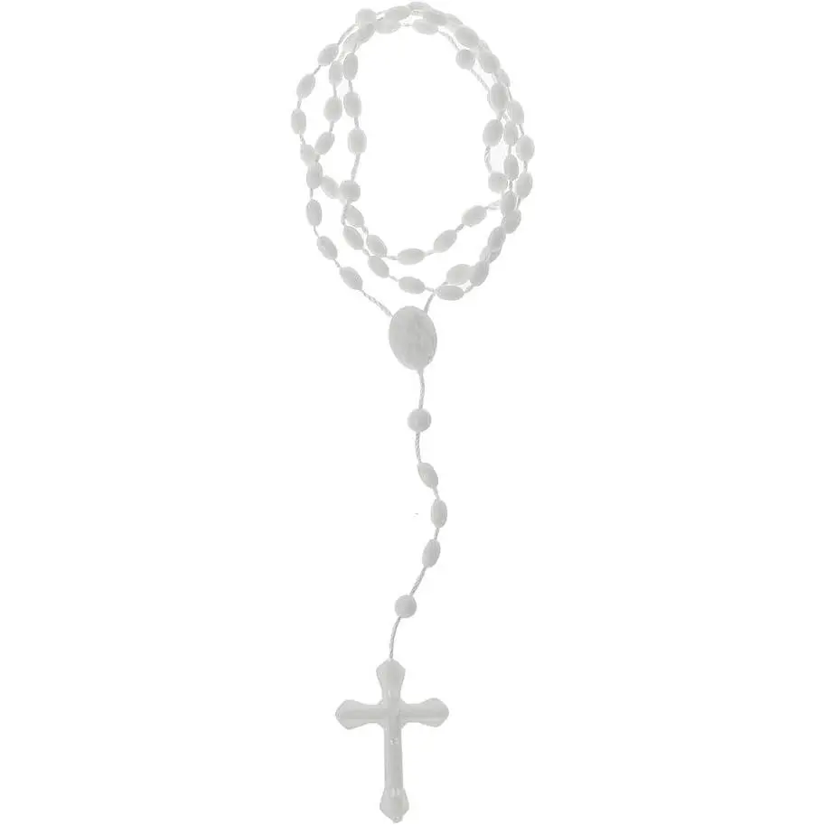 Plastic Rosary Beads Luminous Necklace Catholicism Prayer Religious Jewelry, Cross Necklace for Women, Cross Necklace for Men, Women's Chain Necklaces, Men's Necklaces T0