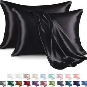 Silk Satin Pillowcases Set of 2, Anti-Frizz Envelope Style, Smooth Soft for All Hair Types, Standard/queen Size, Recyclable