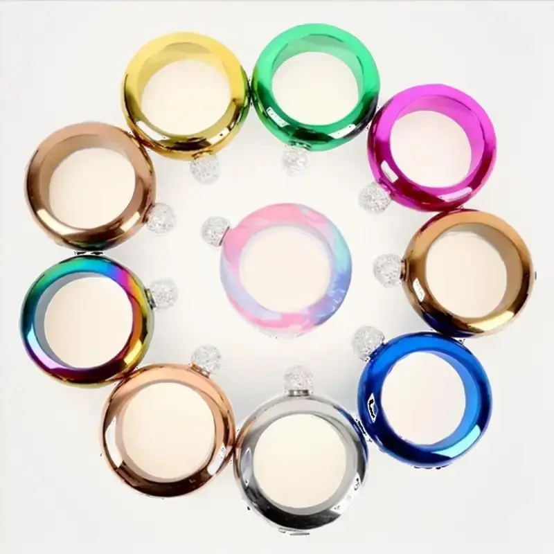 Portable Bracelet Bangle Hip Flask Stainless Steel Flask with Crystal lid & Funnel