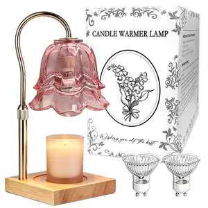 Fragrance Melt Warmer Light, Bellflower Floral Lamp, Height Adjustable Timing Control, Includes 2 Extra Bulbs Provided, Flameless Aroma Lamp for Dorm Living Room Indoor Decor