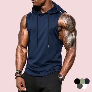 TOOTD Selection — Men’s Hooded Tank Top, Men’s Hooded Sleeveless T‑Shirt, Men’s Breathable Sleeveless Top, Men’s Loose Tank for Running and Fitness