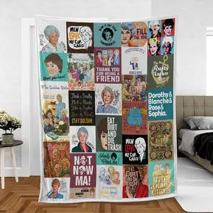 The Golden Girls Best Moments Velveteen Push Blanket | The Golden Girls Characters Signature Sherpa Blanket | Gift For The Golden Girls Fans Blanket