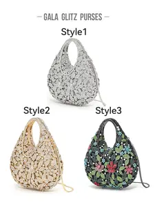 Elegant Crystal Evening Clutch, Handmade Metal Diamond Bag, Perfect for Weddings, Parties, Dinners, Luxurious Sparkling Design