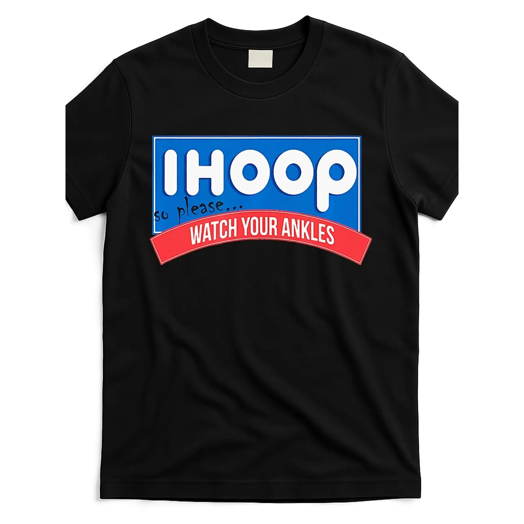 Women's Streetwear Graphic T-shirt - 'I Hoop Watch Your Ankles' Basketball Print, Shortleeve Soft Stretch Cotton, Crew Neck, Retro Sporty Fit Essential Tops for Everyday Casual Wear, Fashion Apparel