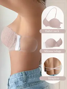 Women's Strapless Underwire Push-Up Bra - Detachable Adjustable Straps, Solid Color Skin-Fit, Elegant, Chic, Comfort Breathable | Valentine's Day, Bridal, Backless,Off-Shoulder, Evening Gowns & Everyday Wear