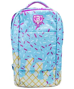 Base.ball Life.Style 101 Ice Cream Backpack - Cotton Candy Strawberry, Waterproof Zipper Pocket, 2 Larger & 2 Smaller Compartments, Imported