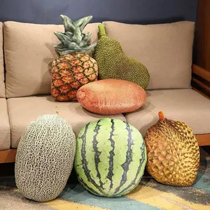 3D Simulation Fruit Vegetable Stuffed Plush PillowToys Creative Realistic Strawberry Durian Cushion Home Decor Kids Funny Gift