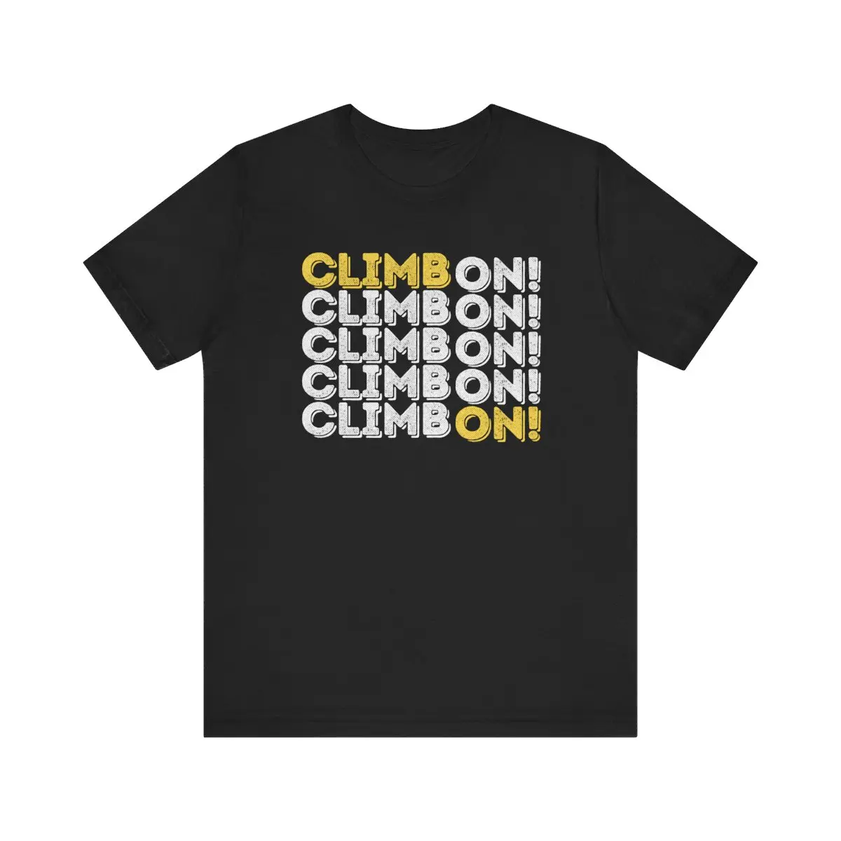 Climb On! Rock Climbing / Bouldering Unisex Jersey Short Sleeve Tee (Gift for Rock Climbers)