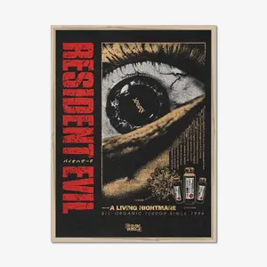 Resident Evil (1996) Original Nightmare Unframed Poster - Umbrella Corp Laboratory Schematic Art Print - Classic PlayStation Horror Game Wall Decor