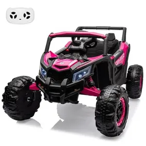 GARVEE 24V Ride-On UTV: Remote Control, 200W Motor, Spring Suspension, Music, LED Lights - Rose