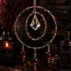 The Alchemist's Pendulum | Hand-Wrapped Botanical Suncatcher