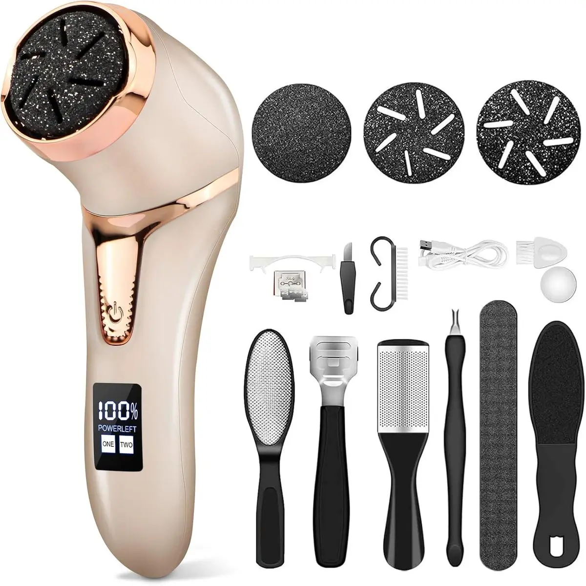 Gold Electric Callus Remover +10in1+3 heads