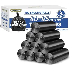 Large gallon trash bags heavy duty 16 mil thick39x47 strong black garbage bags unscented 100 count trash can liners for construction industrial yard outdoor commercial