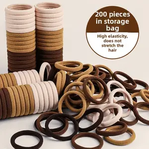 2026 New Maillard coffee headband rubber band women's tie head high elastic and durable hair band high ponytail hair rope headgear