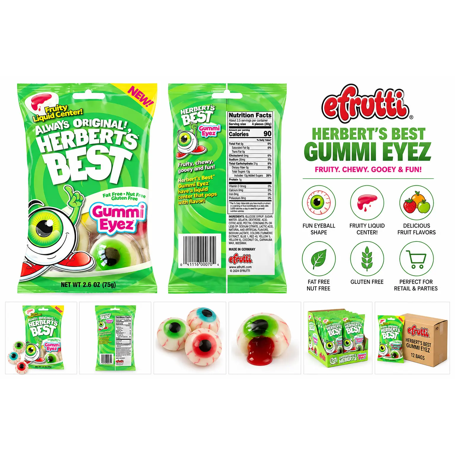 Efrutti Gummy Eyez – Herbert’s Best Gummy Candy | Fun Filled Gummy Eyeballs