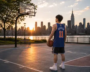 New York Basketball Fan Mesh Tank, Brunson Style Back Graphic Jersey