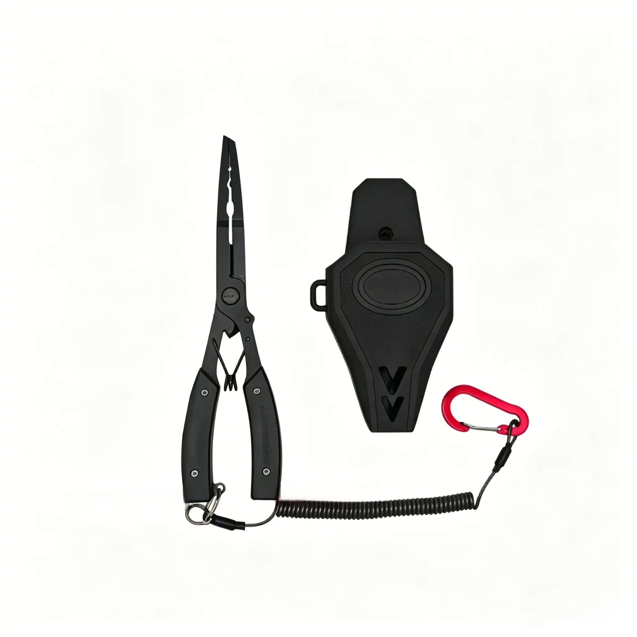 Multifunctional Heavy-Duty Fishing Pliers Set with Rubber Protective Sleeve, Steel Wire Lanyard, Line Cutter, Split Ring Opener, Lead Crimp & Hook Remover for Saltwater, Freshwater Fishing
