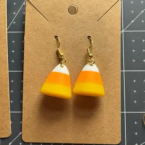 Halloween candy corn earrings -3D printed