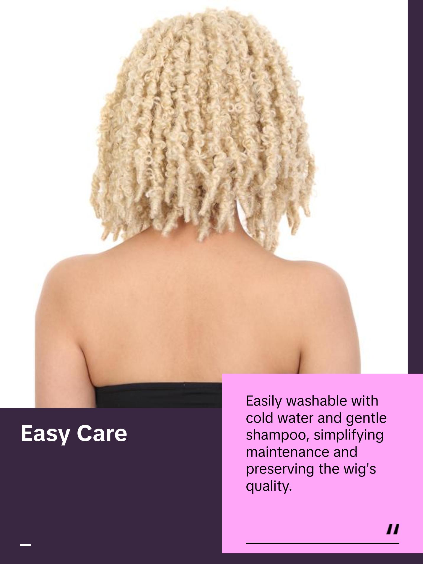 Daisy 12.5"" Bomb Butterfly Locs Wig with 4x5-inch HD Lace, Heat-resistant Synthetic Fiber, and Baby Hair for a Natural Look, (Light Blonde)