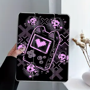 Y2K Kawaii Retro Cat Ear Game Console iPad, Tablet Case Transparent Acrylic Hard Back Panel With Pencil Slot, Suitable for Ipad mini pro air, Scratch-resistant Ultra-thin, Shock-resistant Full Cover Protective Case Suitable for Offices Schools