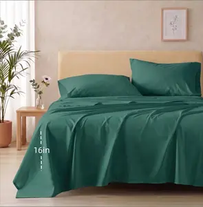 Luxury bed Sheet Set 4-Piece-Full Queen King - Ultra Soft Double Brushed Microfiber - 16 Inch Deep Pocket - Cooling & Breathable Bedding Set (Queen, Sage Green) Split summervibes