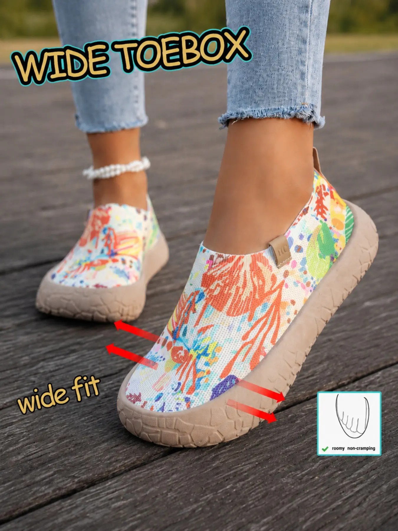 Bohemian Style Breathable Knit Slip-On Shoes, Comfortable Wide Fit, Ideal for Beach Vacations, Music Festivals, Daily Wear, Casual Wear Shoes