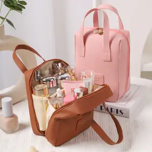 New Premium Shell Makeup Bag Portable Large Capacity Cosmetic Organizer Travel Toiletry Pouch for Skincare Brushes Storage