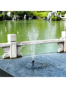 Solar fountain,1.5W solar bird bath fountain pump floating solar fountain, with 6 nozzles and fixators. Solar fountain is suitable for bird baths, outdoors, gardens, ponds and swimming pools