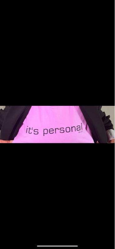 it’s personal Mt 27 Comfort Color T Graphic Design - Purple Top with "it's Personal" Text, Casual Style for Women - Womenswear Summer Tshirt Crewneck