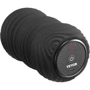 VEVOR Rechargeable Vibrating Peanut Massage Ball, Deep Tissue Massage Ball with 4 Intensities, Electric Double Lacrosse Roller for Muscle Pain Relief, Exercise Recovery, and Trigger Point Therapy