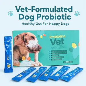 Vet Grade Dog Probiotics Supplement with Lactobacillus Acidophilus & Plantarum, Gut Health Support, Relieve Diarrhea & Improve Digestion, for All Breeds Dogs, Daily Use & After Meals