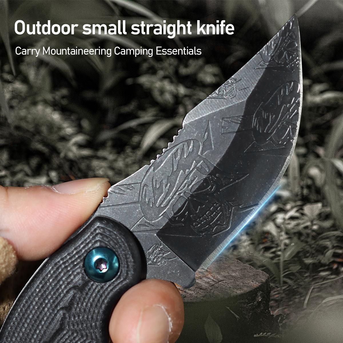 Portable EDC multifunctional skeleton tactical outdoor knife with an ergonomic handle; includes a sheath for easy everyday carry; outdoor cutting tool designed specifically for climbing and fishing; essential gear for camping and hiking.
