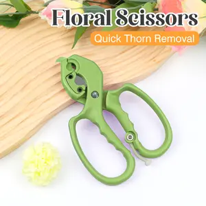 1 Count Stainless Steel Floral Scissors, Round Handle for Comfortable and Labor-Saving Use，Florist Cutters for Fresh Flower Stems