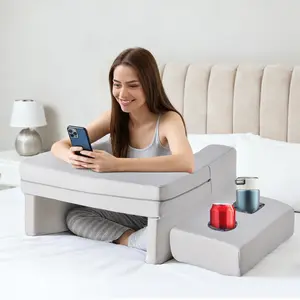 Ergonomic Reading Pillow with Armrests & Lumbar Support – Multi-Functional Bed Rest Pillow for Back, Sofa, Lap Desk – Portable Cushion for Reading, Working, Gaming (Washable Cover, Versatile Use)