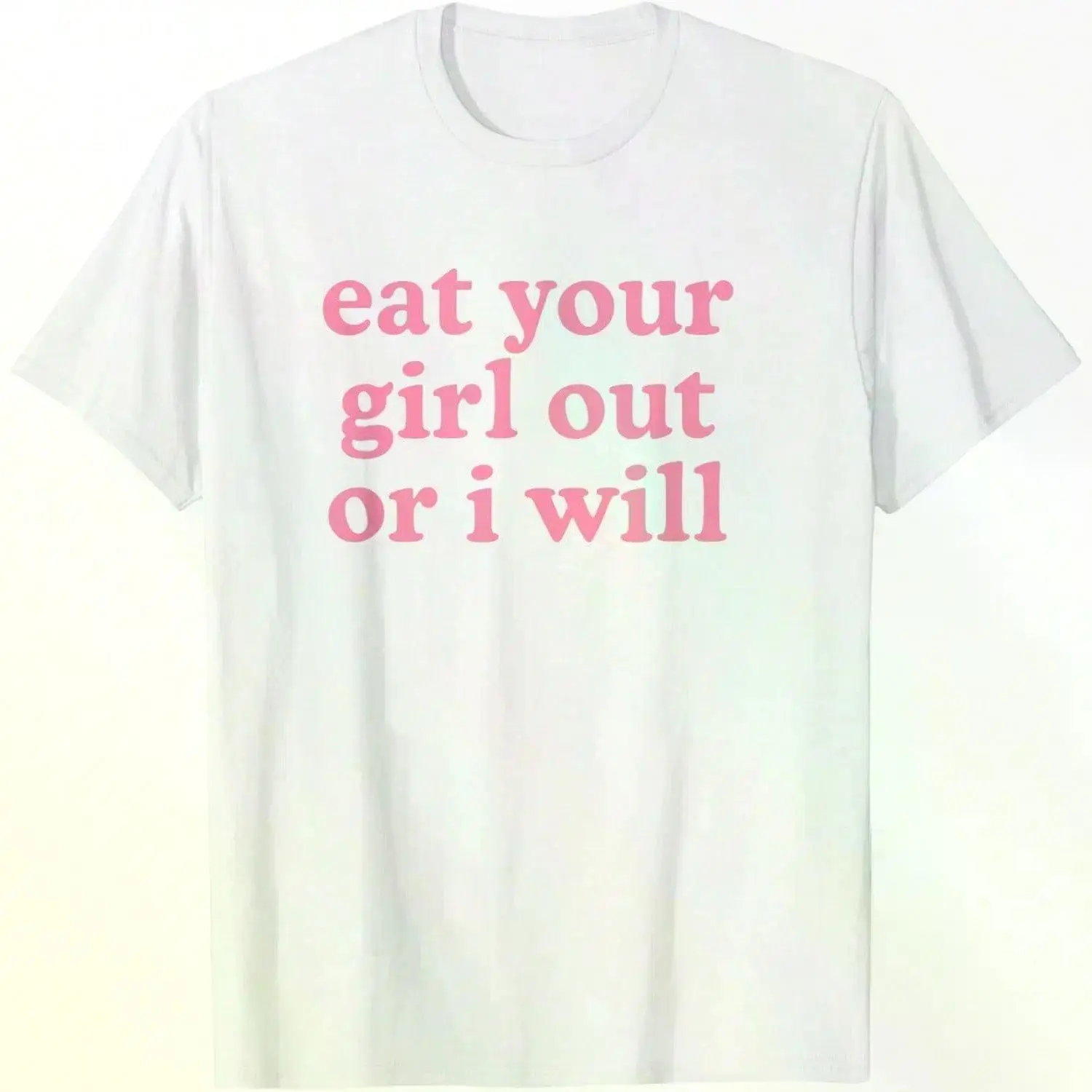 Eat Your Out Or I Will Subtle Lesbian WLW Queer Oversized Short Sleeve Classic Printed Graphic Tee Casual Short Sleeved Top Fabric Fit Piece Womenswear Streetwear Tshirt