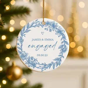 Personalized Engagement Ornament, Wedding Ornament, Married Ornament, Newlywed Gift, Wedding Gifts, Bridal Shower Gifts, Anniversary Gift