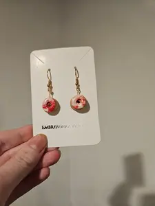 18k Gold Plated Polymer Clay Christmas Donut Earrings in Various Styles Drop Trendy Fashion Jewelry Earrings for Festive Wear