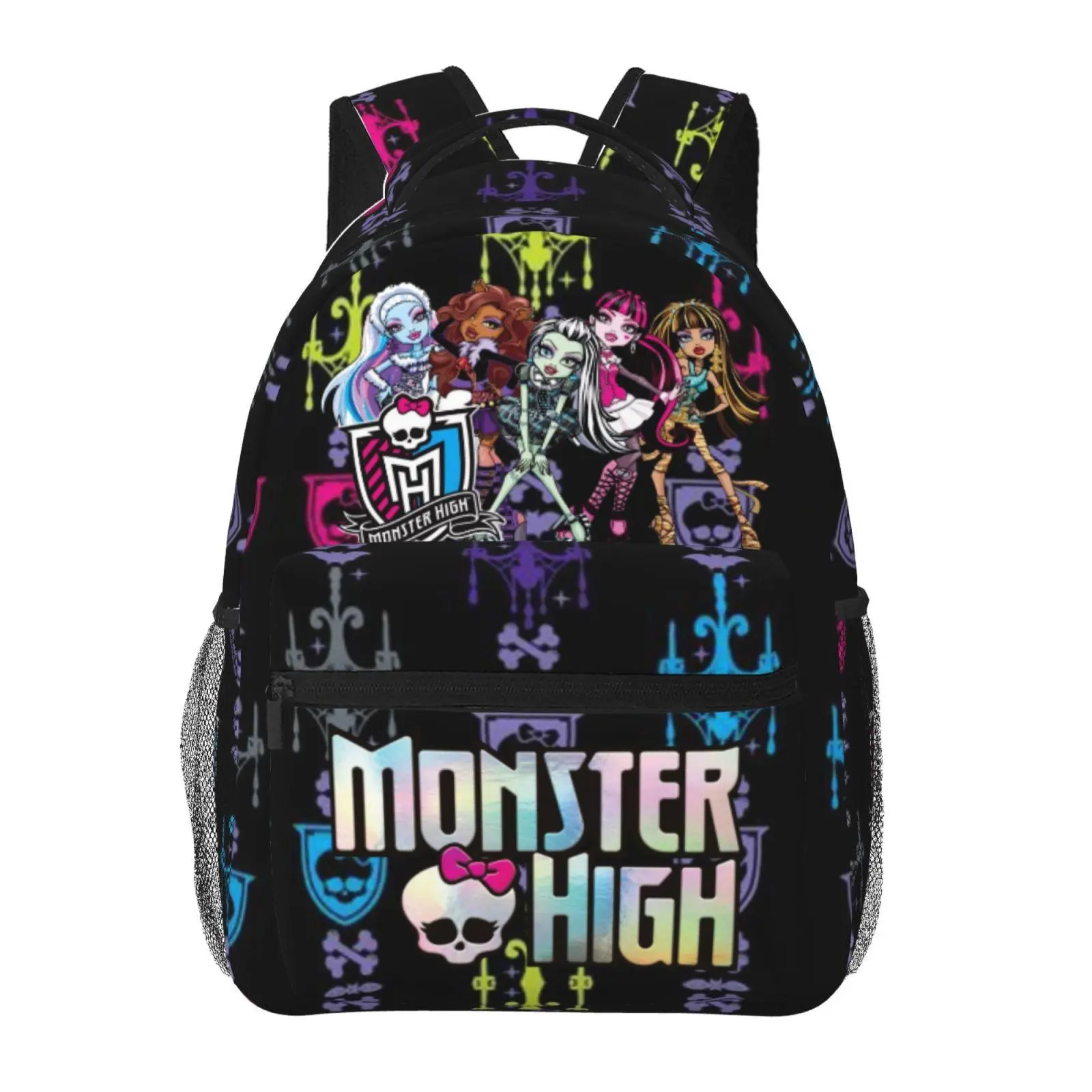 Monster high Backpack for Girls, Women 15.7Inches Monster high dolls Backpacks for Teens, Adults Monster high doll Fashion Print Bookbag for Work And Travel
